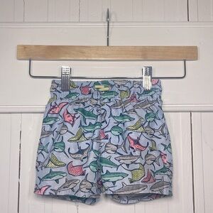 EUC Neon Shark Stingray Ocean Creatures Elastic Waist Swim Trunks